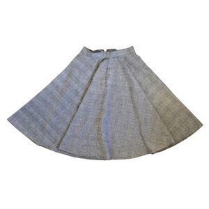 vintage circle skater skirt wool plaid midi knee length high waisted size XS 26